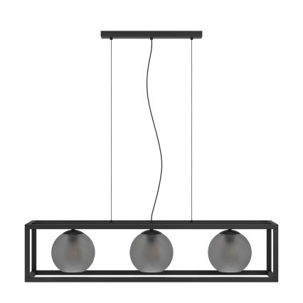 Eglo - Κρεμαστό φωτιστικό οροφής 3xE27/40W/230V φιμέ/μαύρο