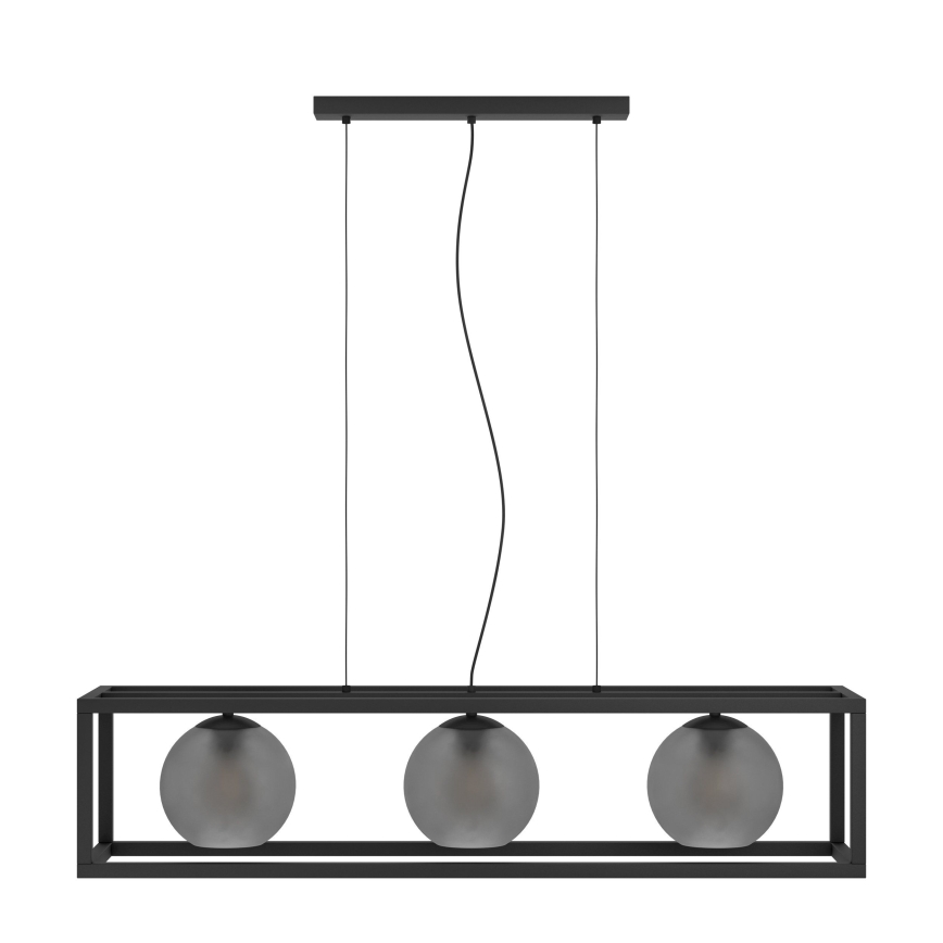 Eglo - Κρεμαστό φωτιστικό οροφής 3xE27/40W/230V φιμέ/μαύρο