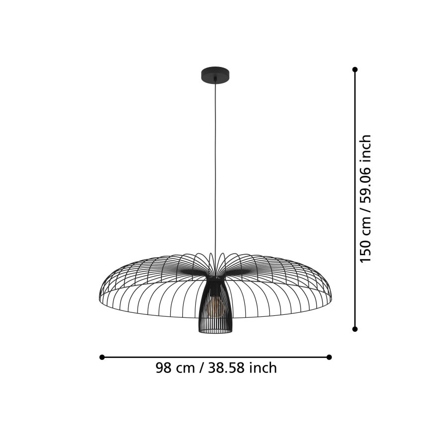 Eglo - Κρεμαστό φωτιστικό οροφής 1xE27/60W/230V διάμετρος 98,5 cm μαύρο