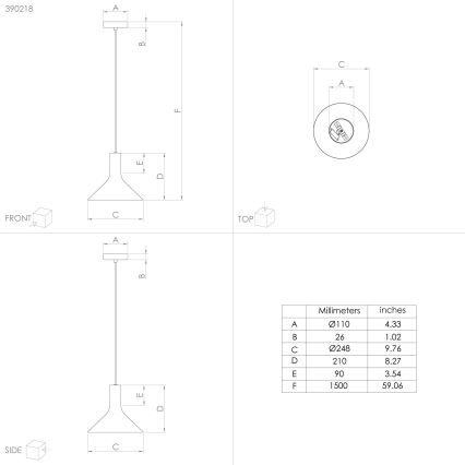 Eglo - Κρεμαστό φωτιστικό οροφής 1xE27/28W/230V μαύρο