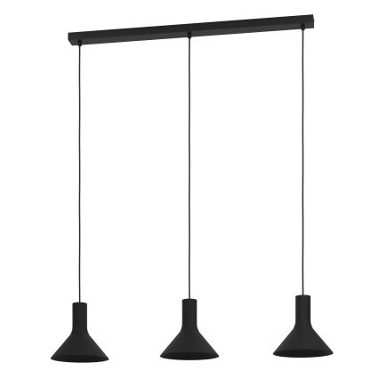 Eglo - Κρεμαστό φωτιστικό οροφής 3xE27/28W/230V μαύρο