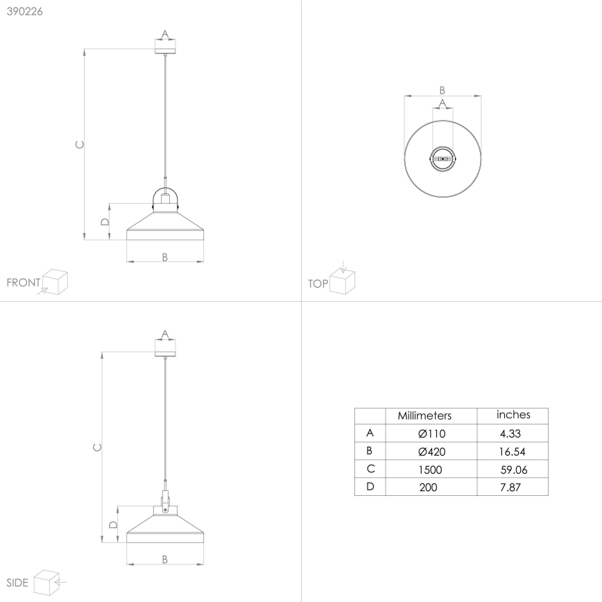 Eglo - Κρεμαστό φωτιστικό οροφής 1xE27/40W/230V γκρι