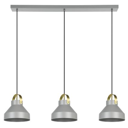 Eglo - Κρεμαστό φωτιστικό οροφής 3xE27/40W/230V γκρι