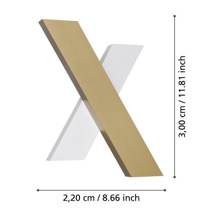 Eglo - Φωτιστικό τοίχου LED 2xLED/5W/230V 3000K χρυσό/λευκό