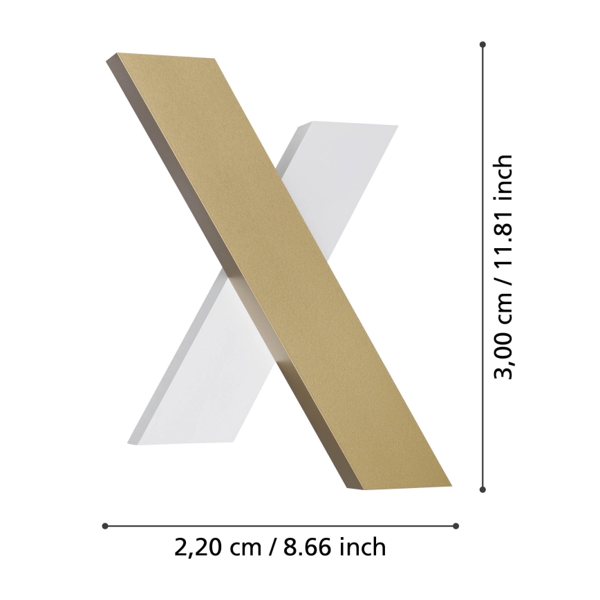 Eglo - Φωτιστικό τοίχου LED 2xLED/5W/230V 3000K χρυσό/λευκό