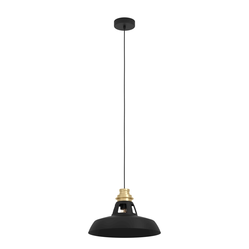 Eglo - Κρεμαστό φωτιστικό οροφής 1xE27/40W/230V μαύρο/χρυσό