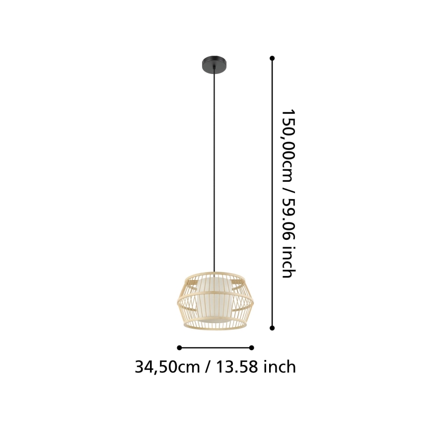 Eglo - Κρεμαστό φωτιστικό οροφής 1xE27/40W/230V μπαμπού