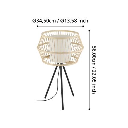 Eglo - Eπιτραπέζιο φωτιστικό 1xE27/40W/230V μπαμπού
