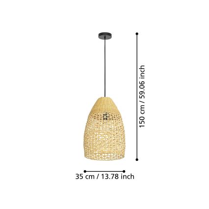 Eglo - Κρεμαστό φωτιστικό οροφής 1xE27/40W/230V διάμετρος 35 cm μπαμπού