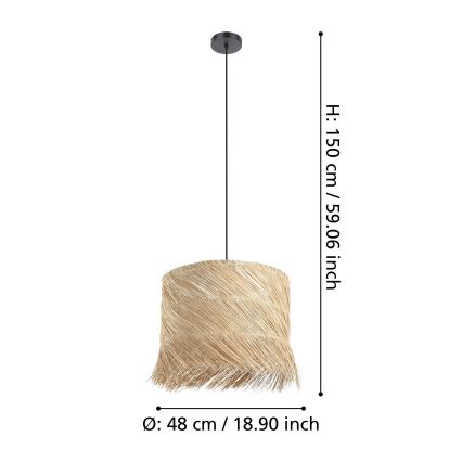 Eglo - Κρεμαστό φωτιστικό οροφής 1xE27/40W/230V rattan