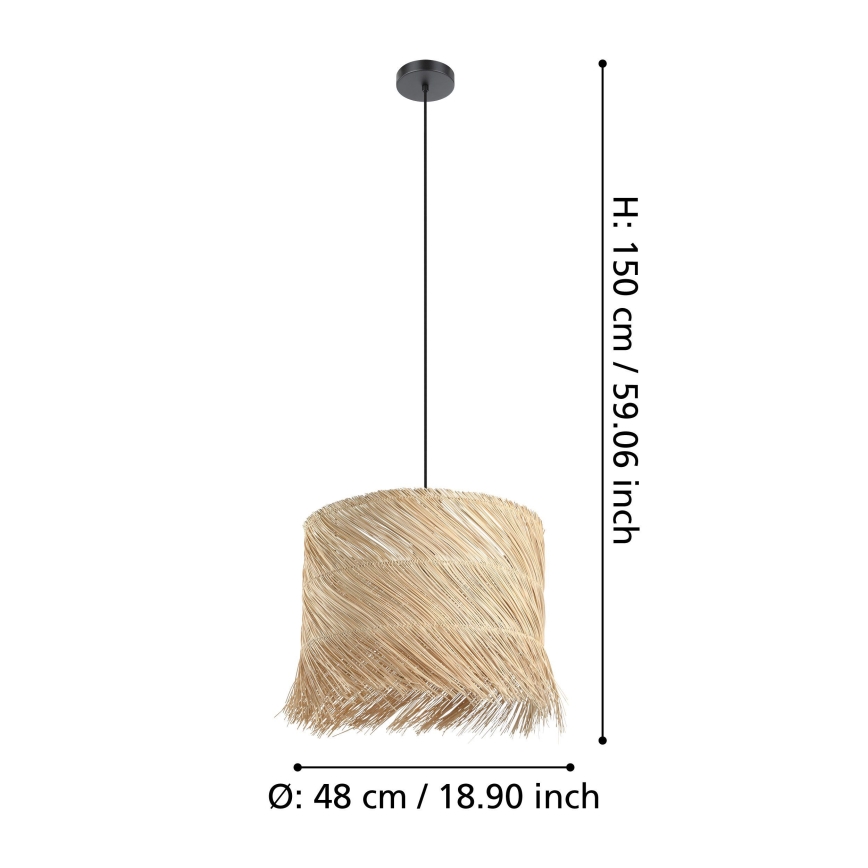 Eglo - Κρεμαστό φωτιστικό οροφής 1xE27/40W/230V rattan