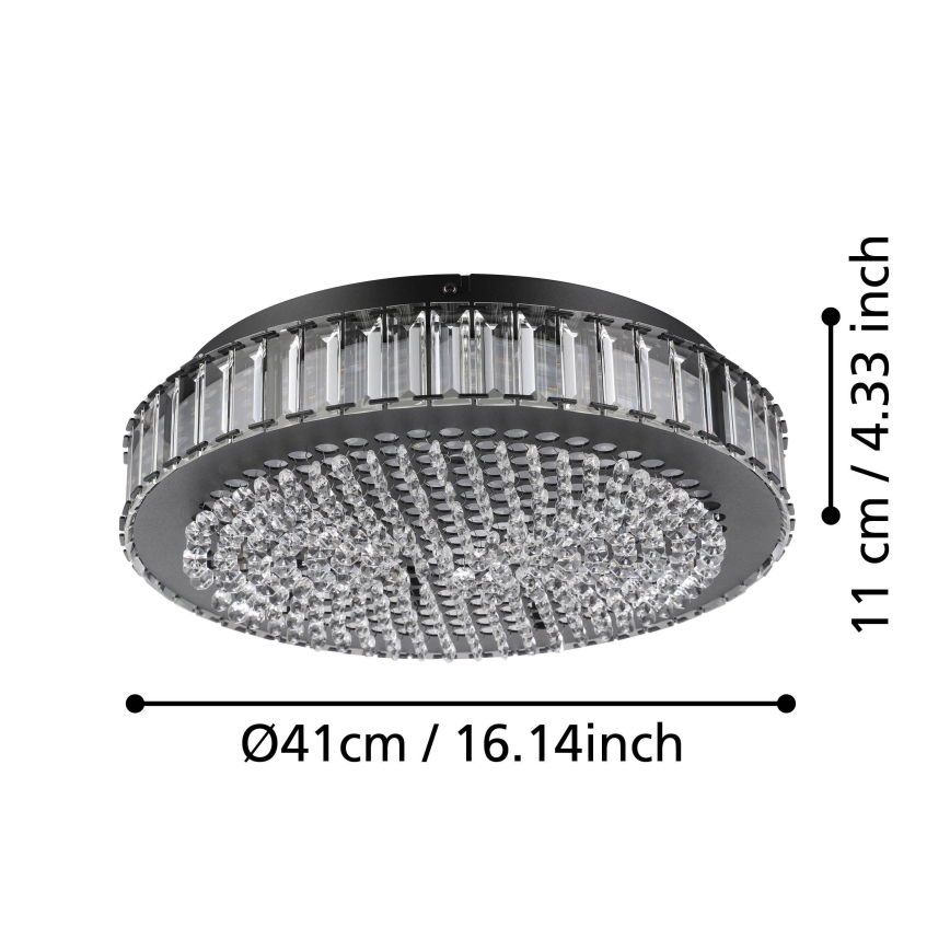 Eglo - LED Dimmable φωτιστικό οροφής LED/23,5W/230V 4000K μαύρο