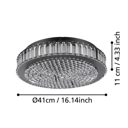 Eglo - LED Dimmable φωτιστικό οροφής LED/23,5W/230V 4000K μαύρο