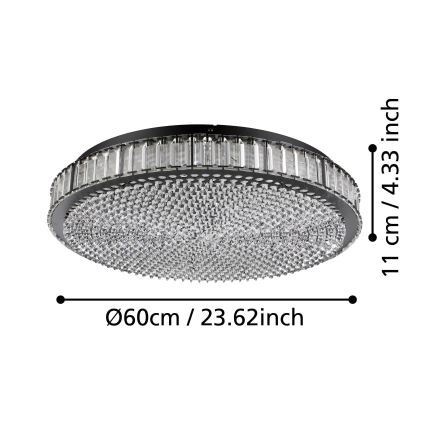Eglo - LED Dimmable φωτιστικό οροφής LED/52,4W/230V 4000K μαύρο