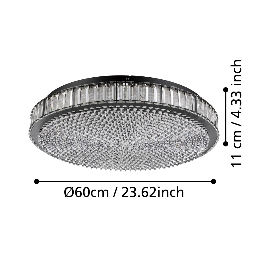 Eglo - LED Dimmable φωτιστικό οροφής LED/52,4W/230V 4000K μαύρο