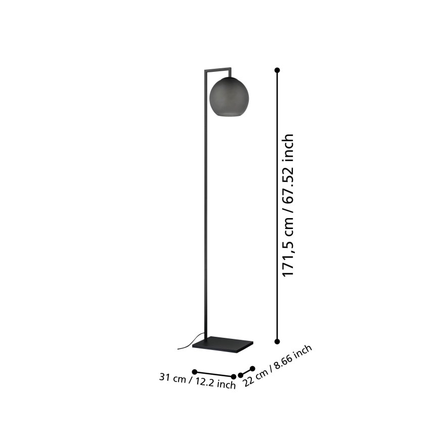 Eglo - Επιδαπέδιο φωτιστικό 1xE27/40W/230V φιμέ