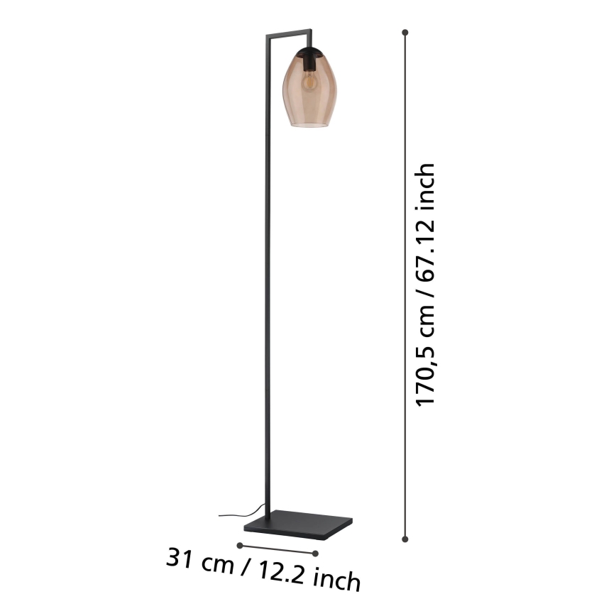 Eglo - Επιδαπέδιο φωτιστικό 1xE27/40W/230V καφέ