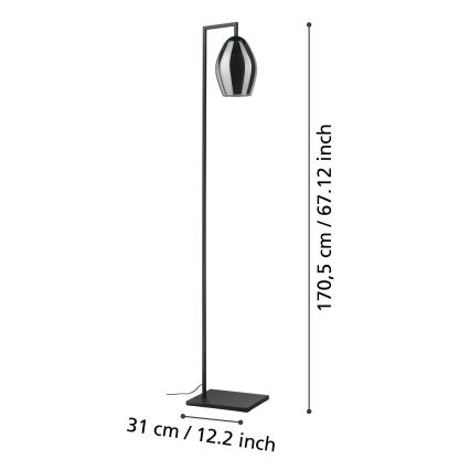 Eglo - Επιδαπέδιο φωτιστικό 1xE27/40W/230V φιμέ