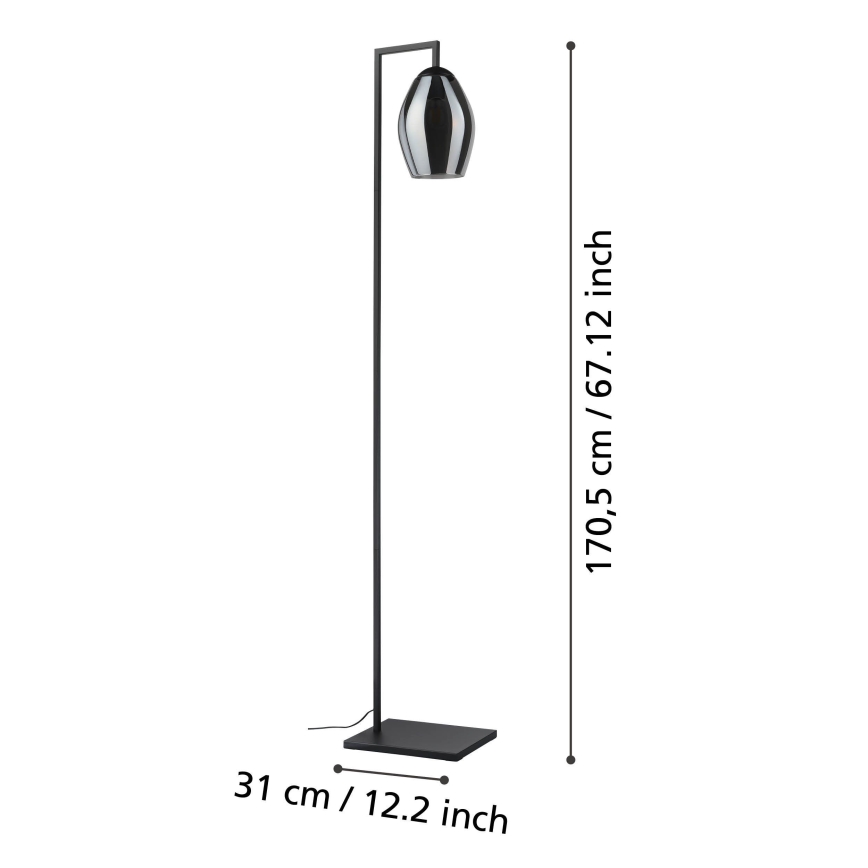 Eglo - Επιδαπέδιο φωτιστικό 1xE27/40W/230V φιμέ