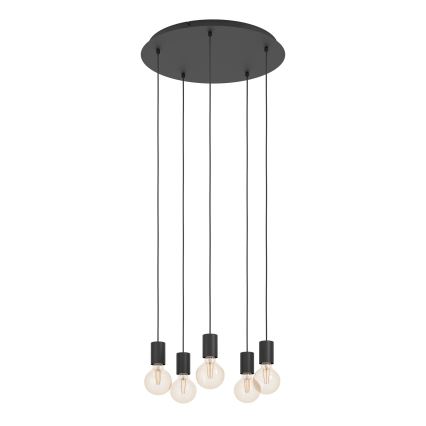 Eglo - Κρεμαστό φωτιστικό οροφής 5xE27/40W/230V μαύρο
