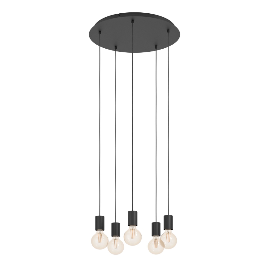 Eglo - Κρεμαστό φωτιστικό οροφής 5xE27/40W/230V μαύρο