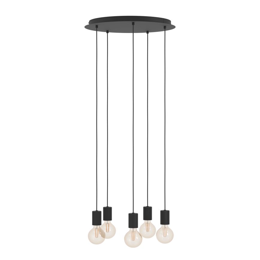 Eglo - Κρεμαστό φωτιστικό οροφής 5xE27/40W/230V μαύρο