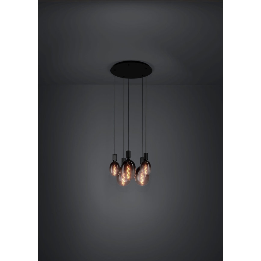 Eglo - Κρεμαστό φωτιστικό οροφής 5xE27/40W/230V μαύρο