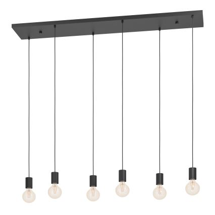 Eglo - Κρεμαστό φωτιστικό οροφής 6xE27/40W/230V μαύρο