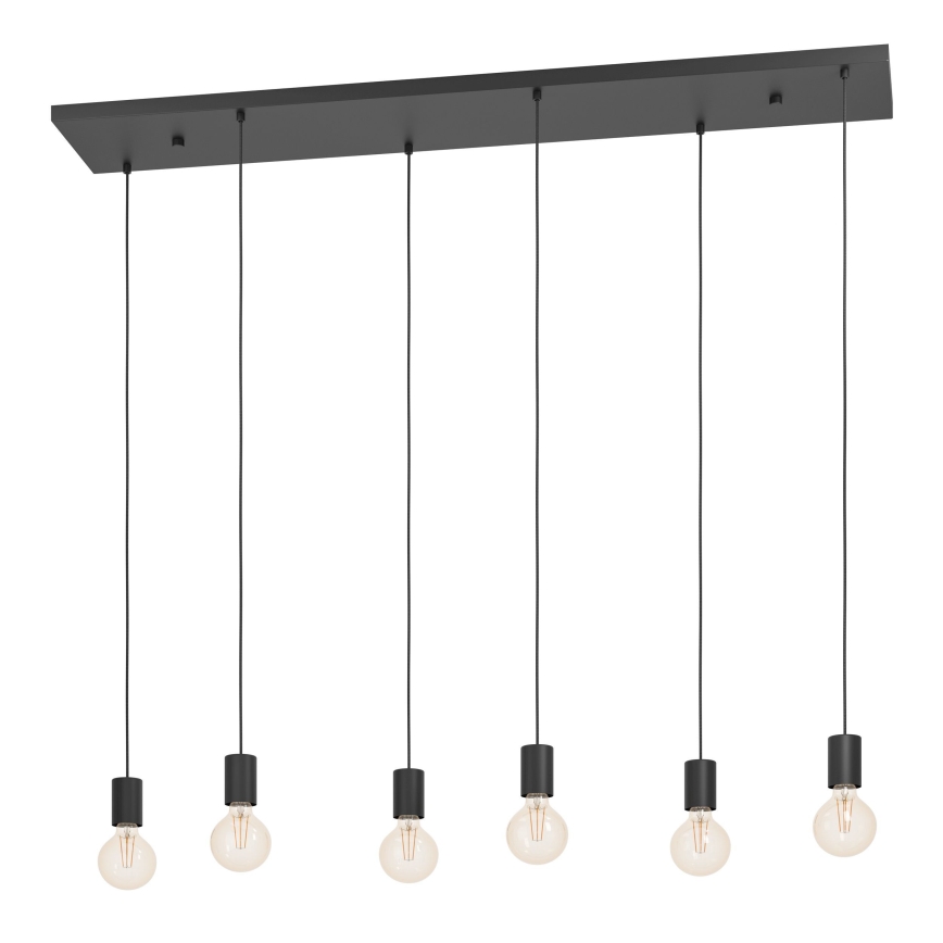 Eglo - Κρεμαστό φωτιστικό οροφής 6xE27/40W/230V μαύρο