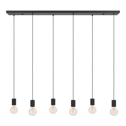 Eglo - Κρεμαστό φωτιστικό οροφής 6xE27/40W/230V μαύρο