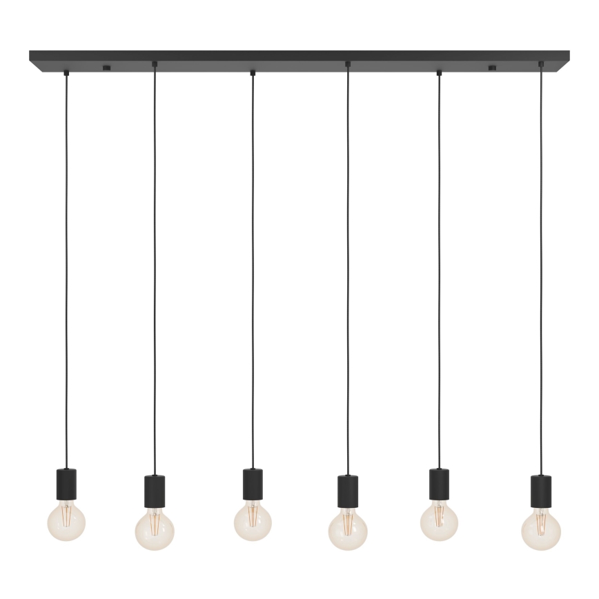 Eglo - Κρεμαστό φωτιστικό οροφής 6xE27/40W/230V μαύρο