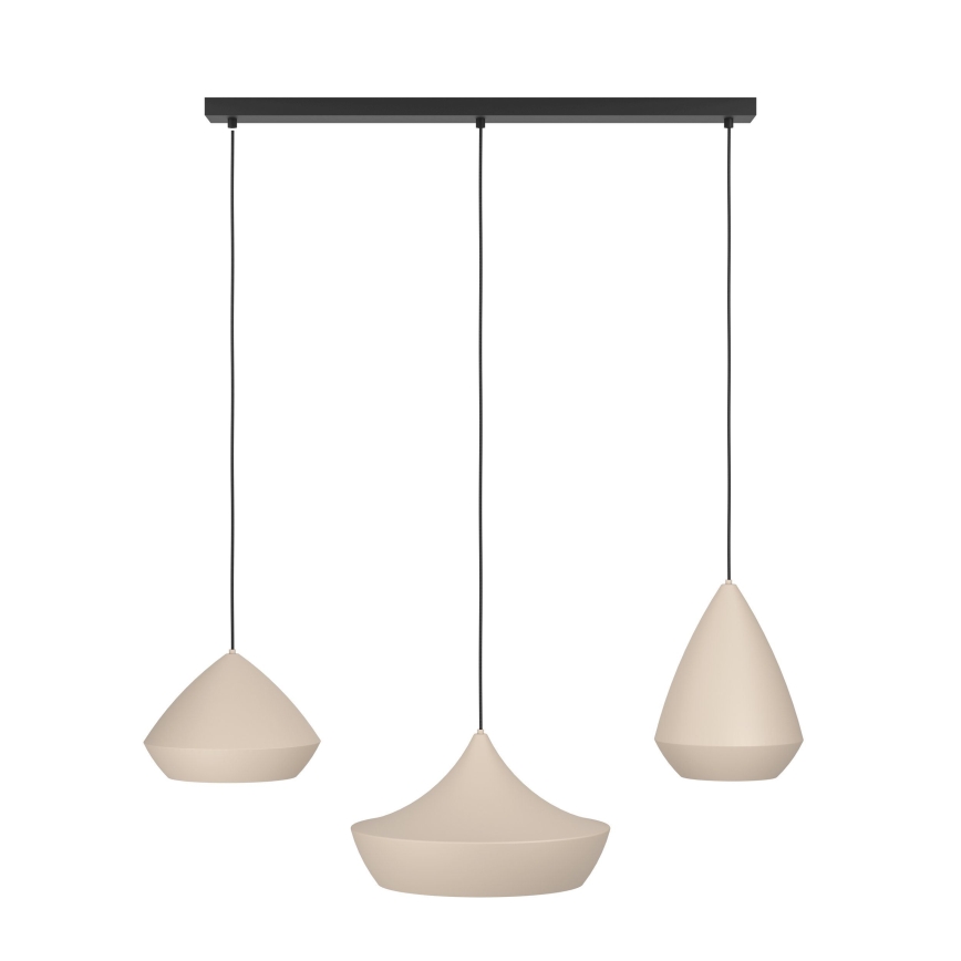 Eglo - Κρεμαστό φωτιστικό οροφής 3xE27/28W/230V μπεζ
