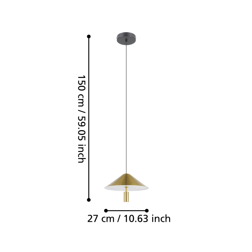 Eglo -  Κρεμαστό φωτιστικό οροφής LED LED/12W/230V 3000K χρυσό