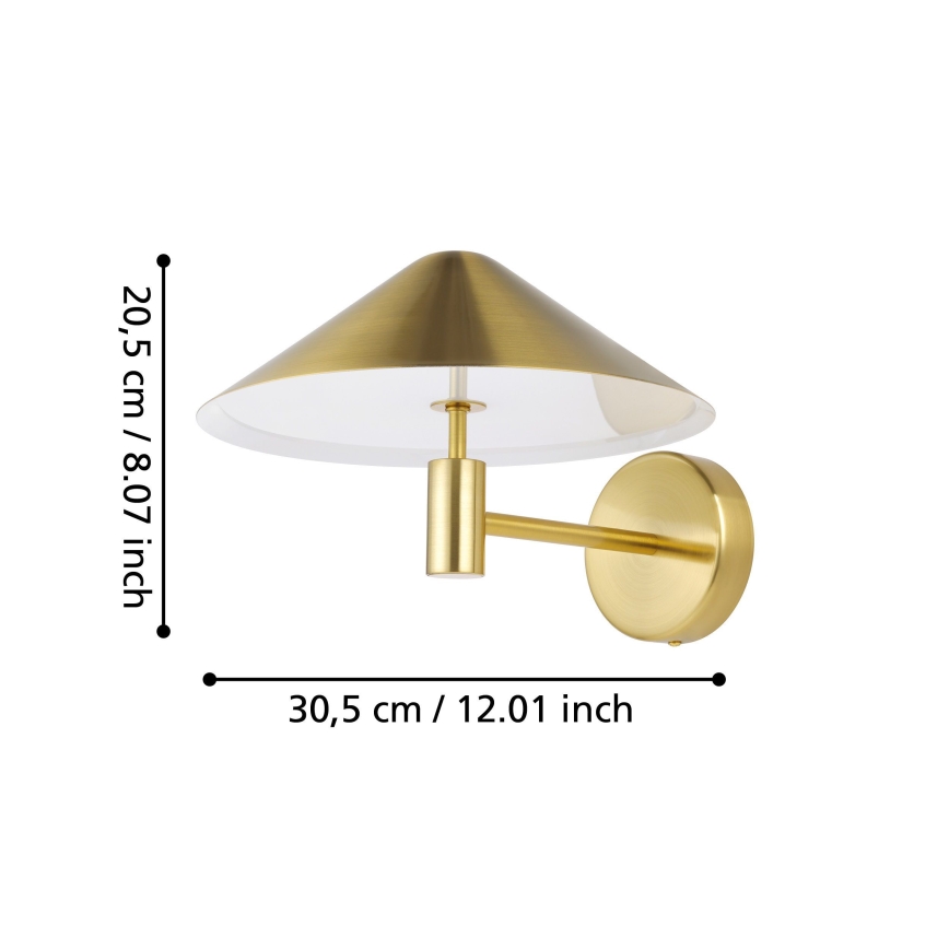 Eglo - Φωτιστικό τοίχου LED LED/12W/230V 3000K χρυσό