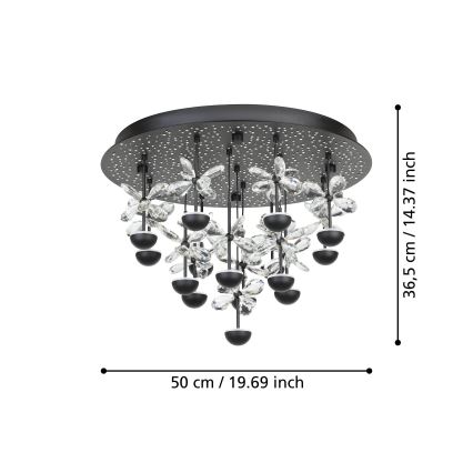 Eglo - LED Dimmable φωτιστικό οροφής LED/27W/230V 3000K μαύρο