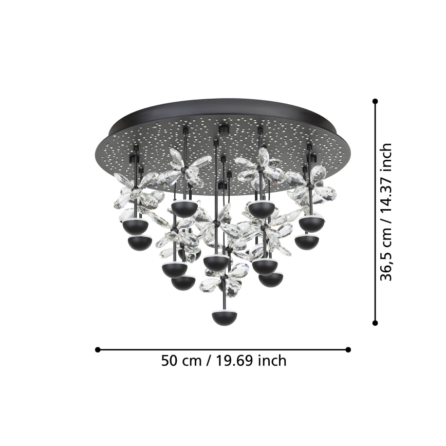Eglo - LED Dimmable φωτιστικό οροφής LED/27W/230V 3000K μαύρο