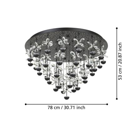 Eglo - LED Dimmable φωτιστικό οροφής LED/77,4W/230V 3000K μαύρο