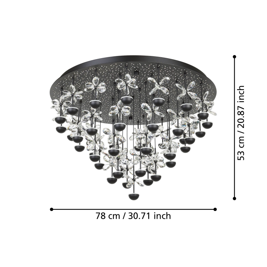 Eglo - Ρυθμιζόμενο LED φωτιστικό οροφής LED/77,4W/230V 3000K μαύρο