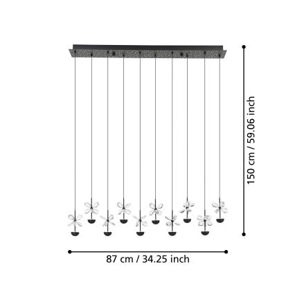 Eglo - Led Dimmable κρεμαστό φωτιστικό οροφής LED/23W/230V 3000K μαύρο