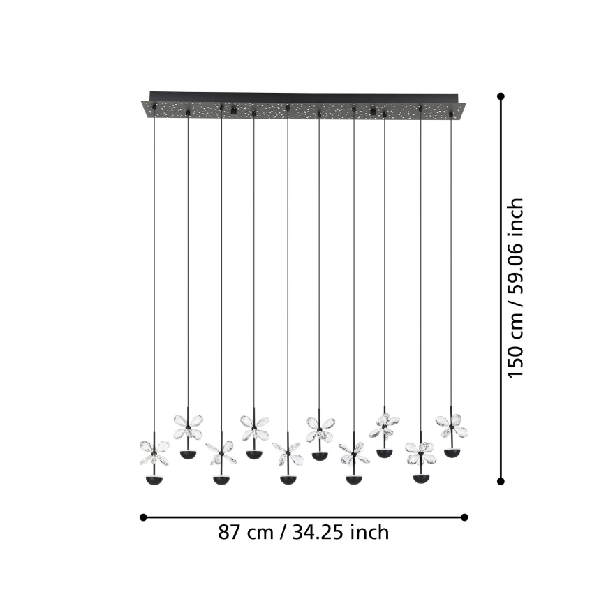 Eglo - Led Dimmable κρεμαστό φωτιστικό οροφής LED/23W/230V 3000K μαύρο