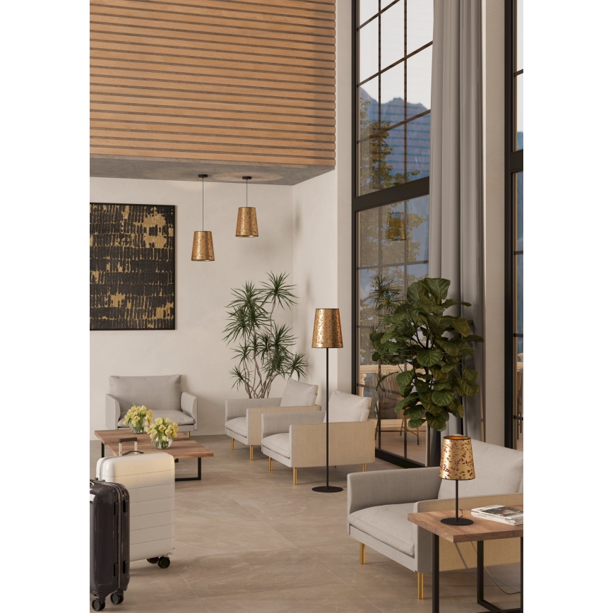 Eglo - Κρεμαστό φωτιστικό οροφής 1xE27/25W/230V χρυσό/ροζ