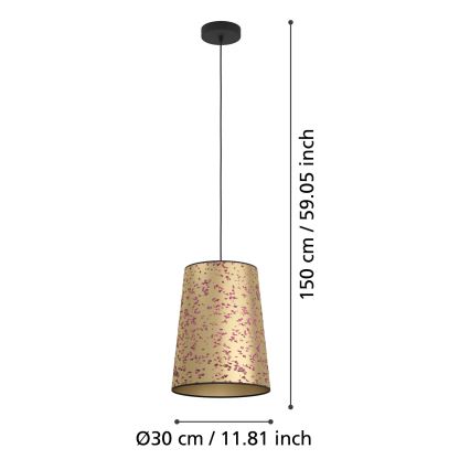 Eglo - Κρεμαστό φωτιστικό οροφής 1xE27/25W/230V χρυσό/ροζ