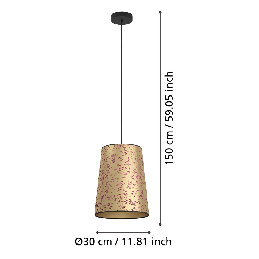 Eglo - Κρεμαστό φωτιστικό οροφής 1xE27/25W/230V χρυσό/ροζ