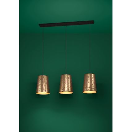 Eglo - Κρεμαστό φωτιστικό οροφής 3xE27/25W/230V χρυσό/ροζ