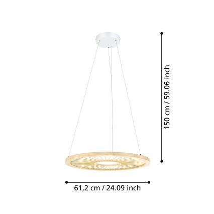 Eglo - Led Dimmable κρεμαστό φωτιστικό οροφής LED/36W/230V 4000K μπεζ