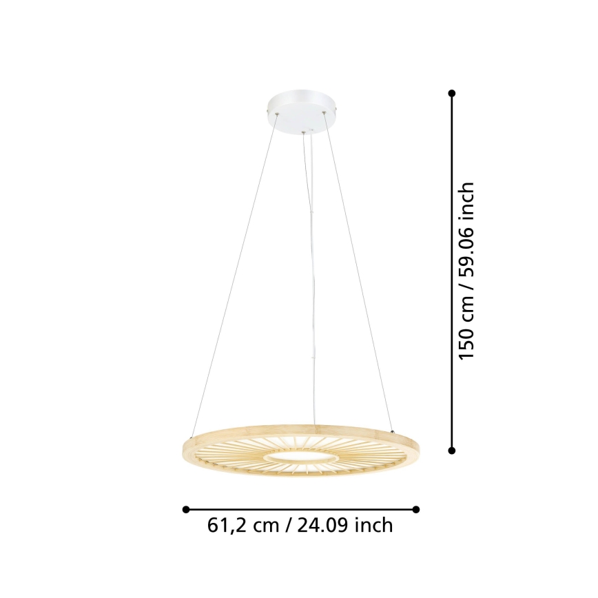 Eglo - Led Dimmable κρεμαστό φωτιστικό οροφής LED/36W/230V 4000K μπεζ