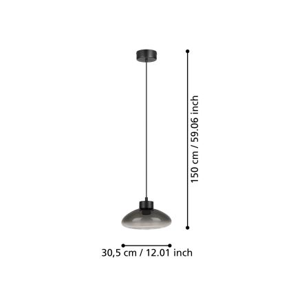 Eglo - Led Dimmable κρεμαστό φωτιστικό οροφής LED/5,4W/230V 2700K φιμέ