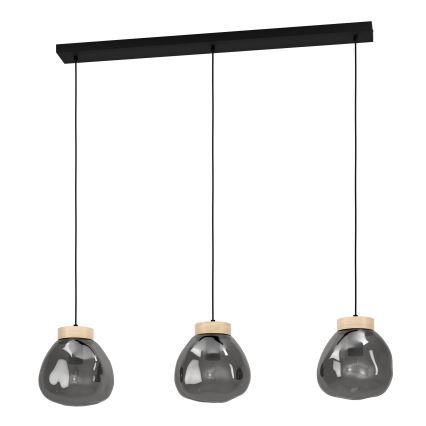 Eglo - Κρεμαστό φωτιστικό οροφής 3xE27/40W/230V φιμέ