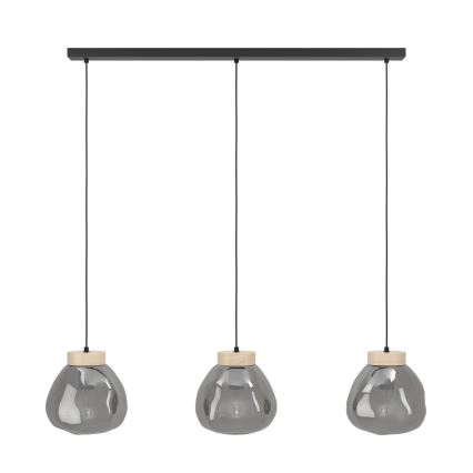 Eglo - Κρεμαστό φωτιστικό οροφής 3xE27/40W/230V φιμέ
