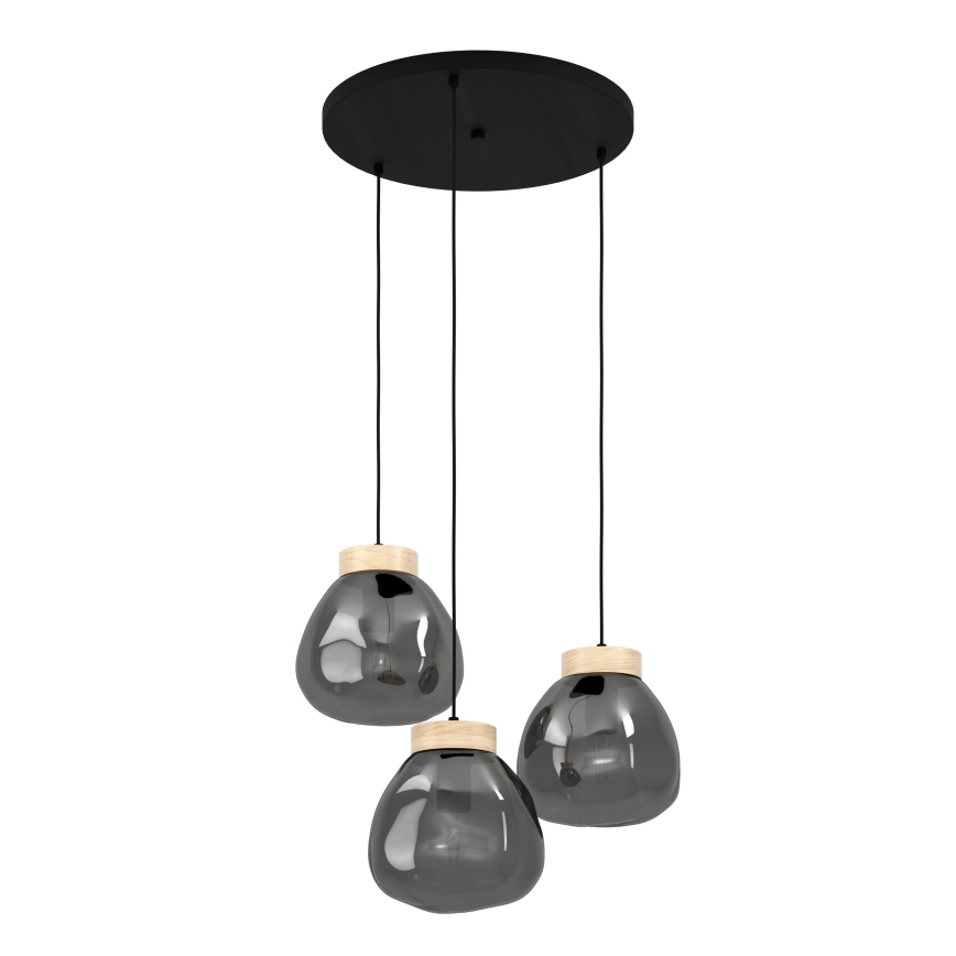 Eglo - Κρεμαστό φωτιστικό οροφής 3xE27/40W/230V φιμέ